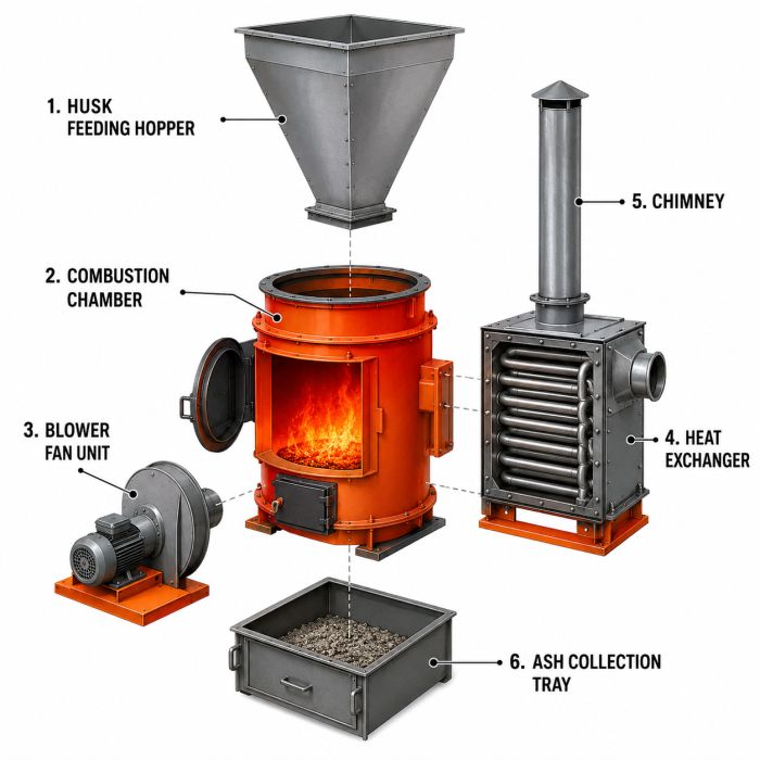Biomass Husk Furnace — 6 Key Components