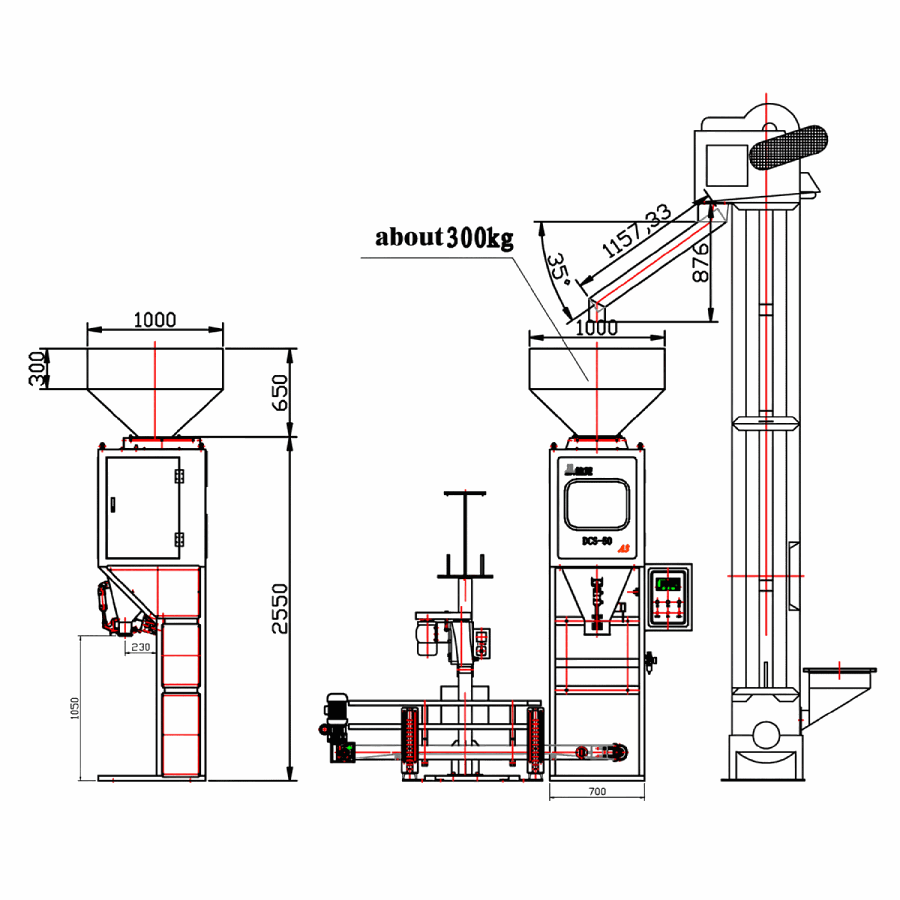 50kg Granules Packing Machine — Rice Packing Equipment — view 3